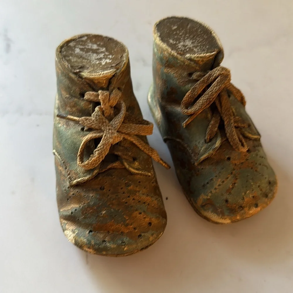 Vintage Bronzed Baby Shoes
